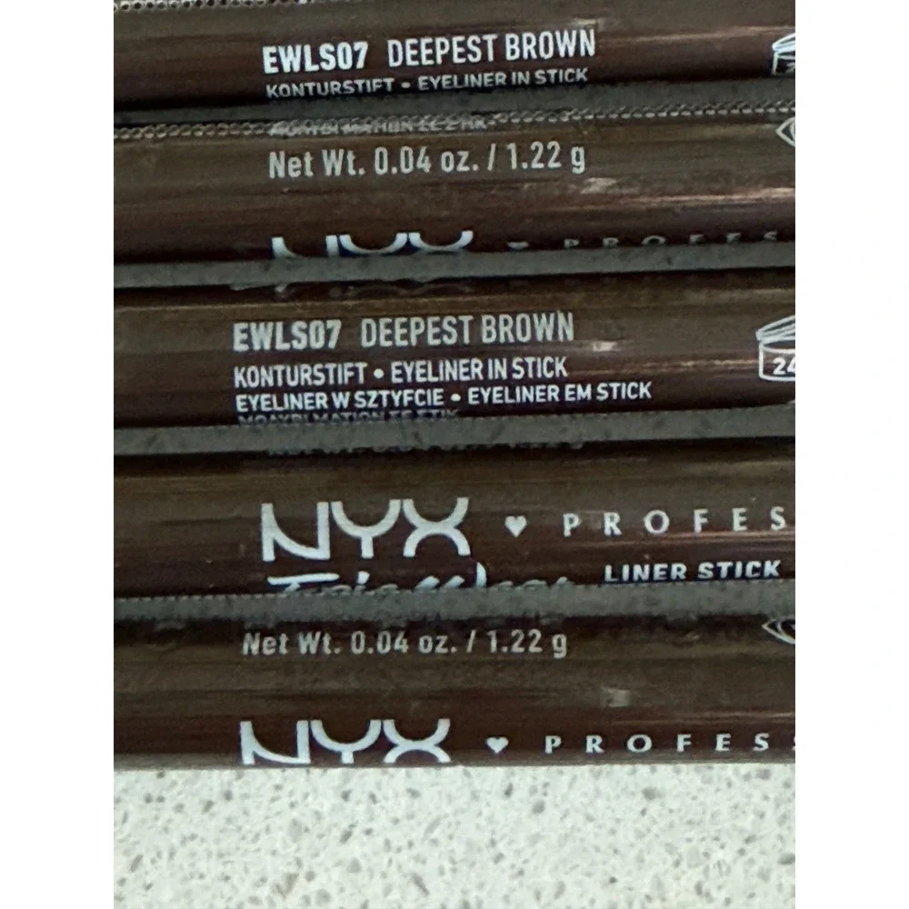 NYX epic wear liner stick eyeliner - deepest brown EWLS07 (lot of 5)
